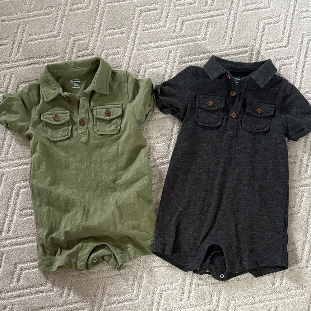 Green and Gray Baby Rompers